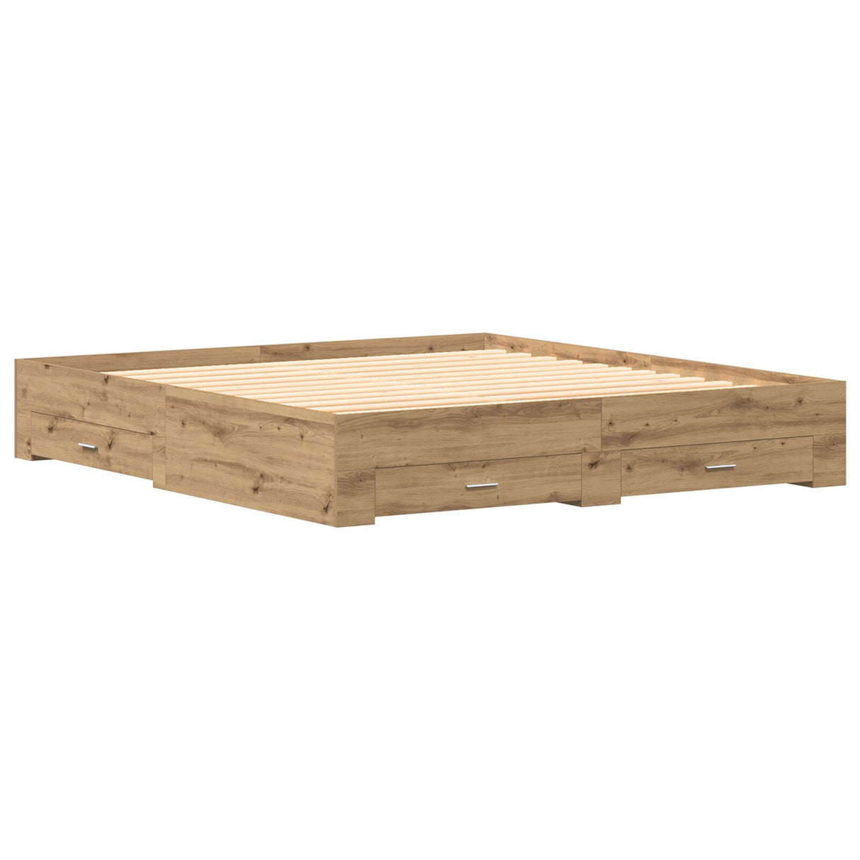 Bed Frame With Drawers Artisan Oak 180X200 Cm Engineered Wood