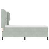 Box Spring Bed With Mattress Light Grey 160X200 Cm Velvet