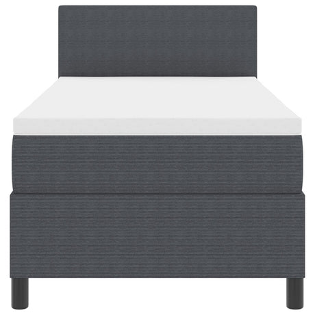 Box Spring Bed With Mattress Dark Grey 80X200 Cm Corduroy Fabric
