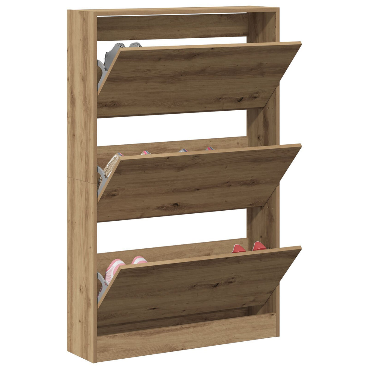 Shoe Cabinet Artisan Oak 80X21X125,5 Cm Engineered Wood
