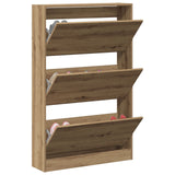 Shoe Cabinet Artisan Oak 80X21X125,5 Cm Engineered Wood