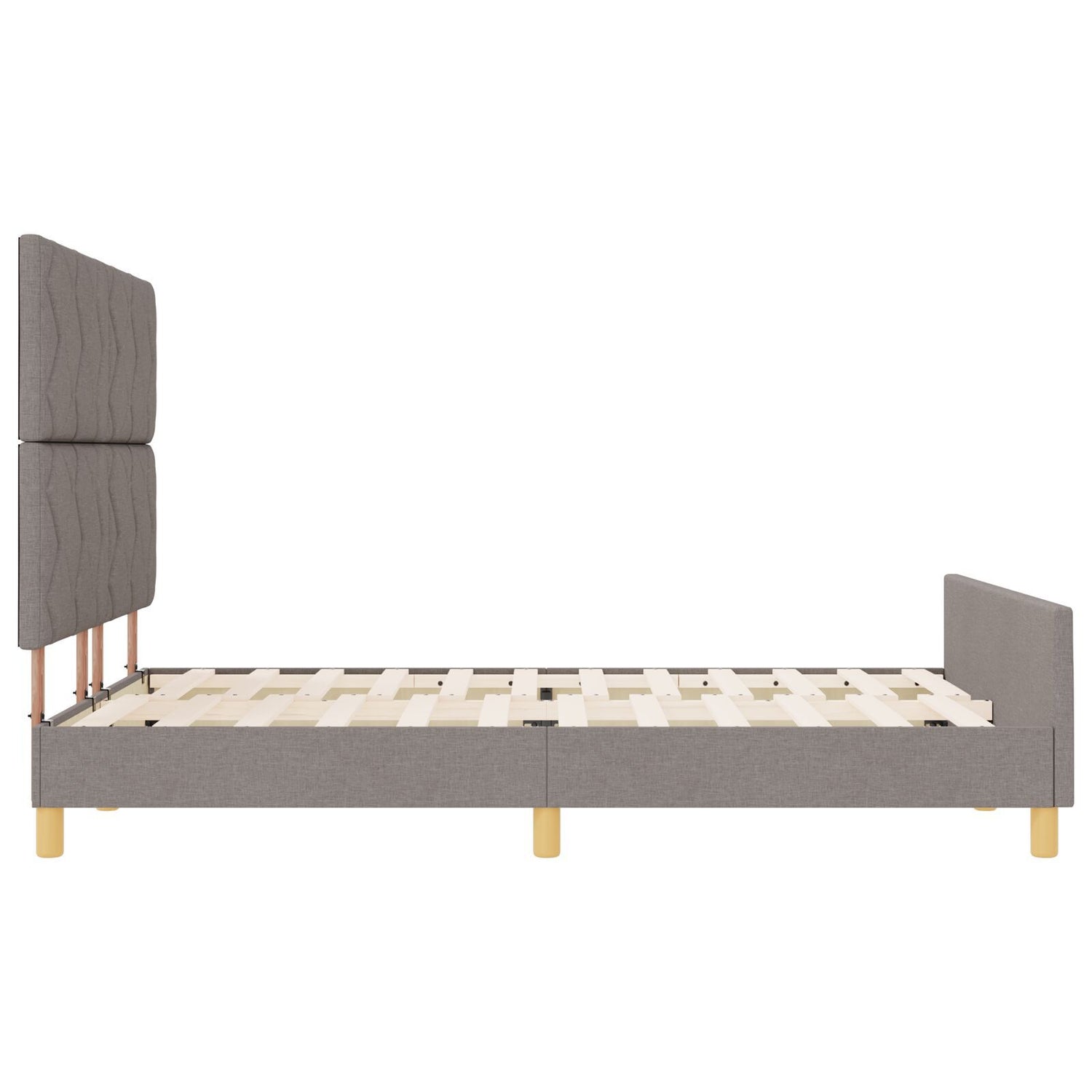 Taupe Fabric Bed Frame 140X200 Cm