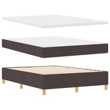 Box Spring Bed With Mattress & Led Dark Brown 140X200 Cm Fabric