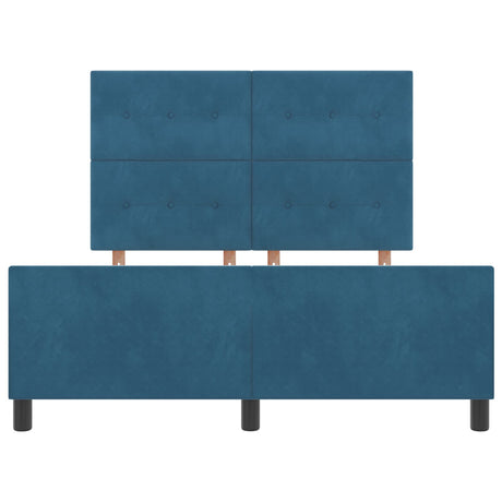 Bed Frame Dark Blue 140X200 Cm Velvet