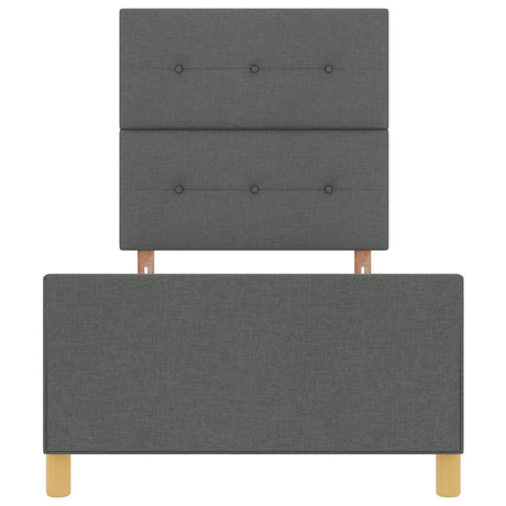 Bed Frame In Dark Grey, 80X200 Cm, Fabric