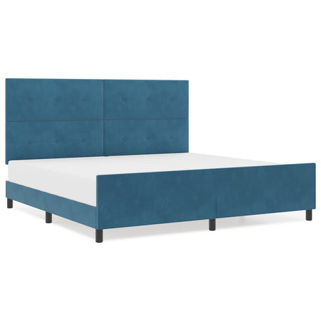 Bed Frame Dark Blue 200X200 Cm Velvet