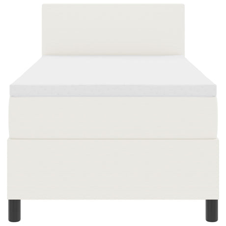 Box Spring Bed With Mattress & Led Corduroy Fabric