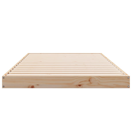 Floor Bed Frame White 80X220 Cm Solid Wood Pine