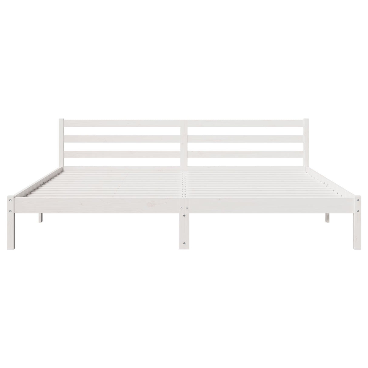 Bed Frame With Headboard White 200X210 Cm Solid Wood Pine