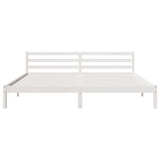 Bed Frame With Headboard White 200X210 Cm Solid Wood Pine