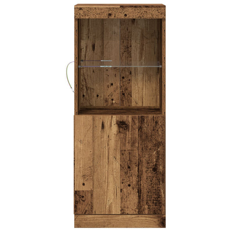Sideboard With Led Lights Old Wood 41X37X100 Cm