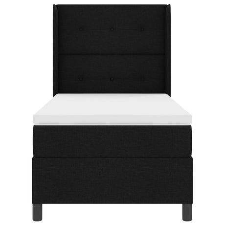 Box Spring Bed With Mattress & Led Black 90X200 Cm Fabric