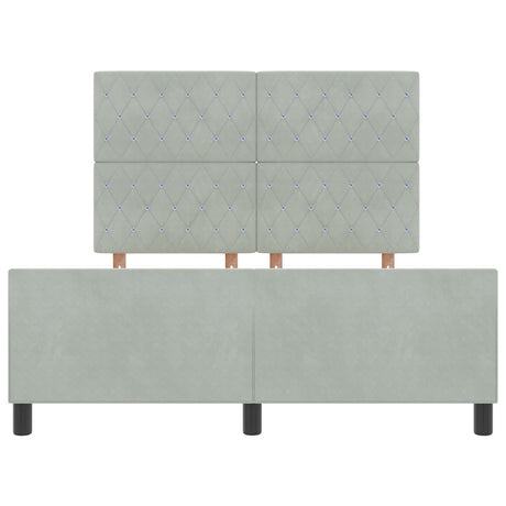Bed Frame Light Grey 140X190 Cm Velvet