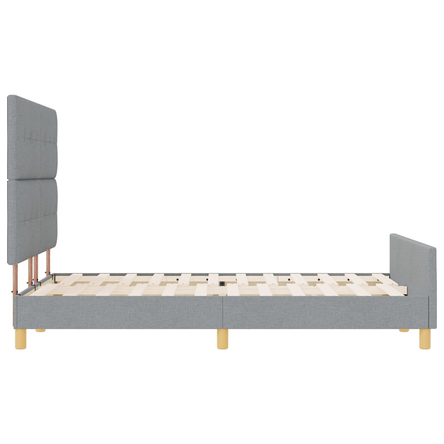 Bed Frame Light Grey 160X200 Cm Fabric