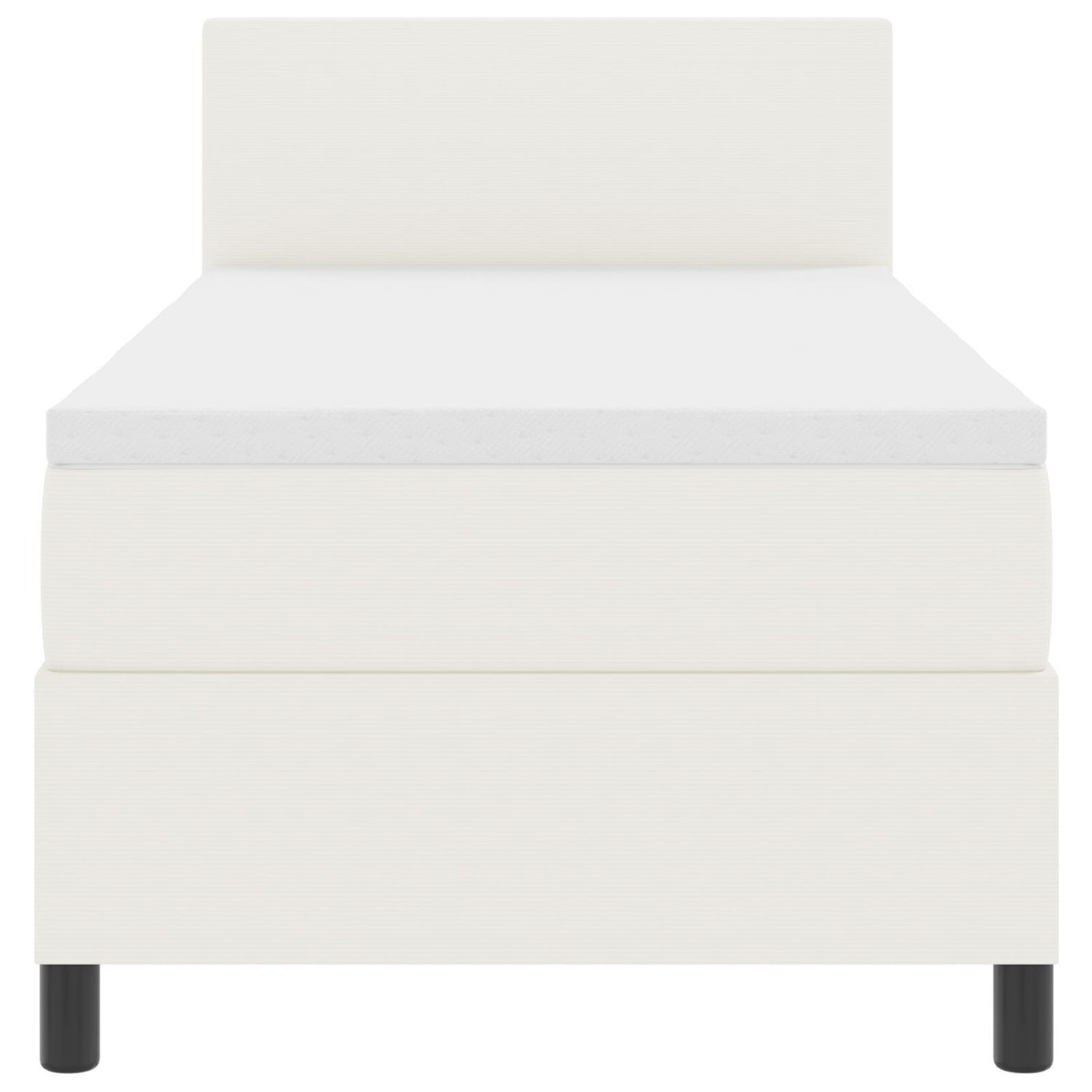 Box Spring Bed With Mattress Cream 80X200 Cm Corduroy Fabric