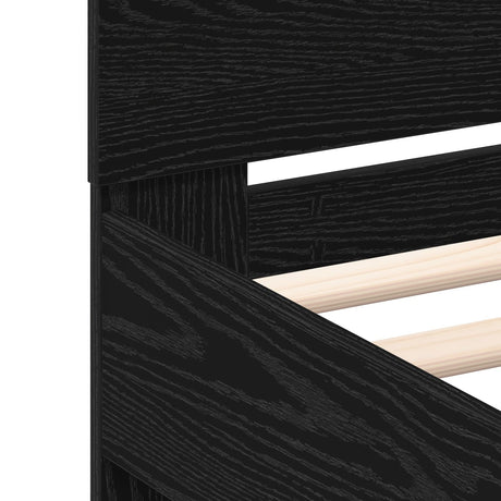 Wood Bed Frame Black Oak Solid Wood 200 X 200 Cm Durable