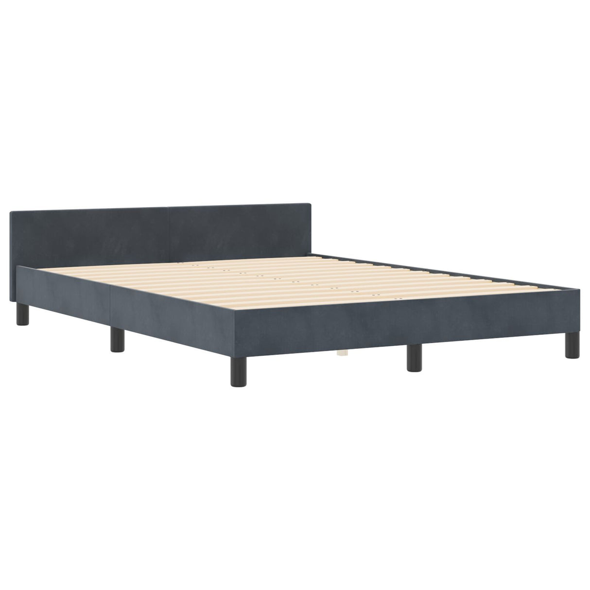 Bed Frame Dark Grey 140X200 Cm Velvet