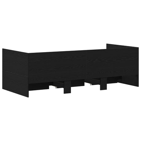 Daybed Black Oak Engineered Wood 90 X 200 Cm Durable Daybed