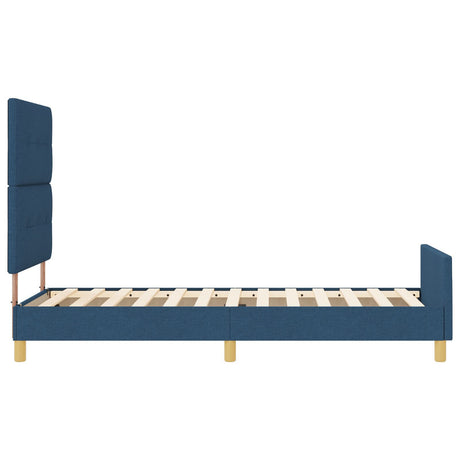 Bed Frame In Blue, 80X200 Cm, Fabric