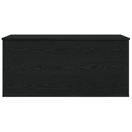 Storage Box With Lid Black Oak 100X42X46 Cm Engineered Wood