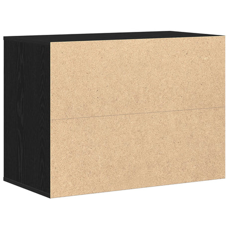 Corner Chest Of Drawers Black Oak 80X41X58 Cm Engineered Wood