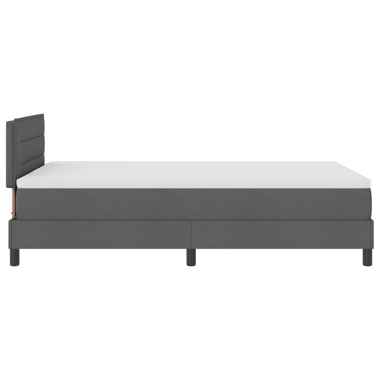 Box Spring Bed With Mattress & Led Dark Grey 120X200 Cm Fabric