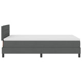 Box Spring Bed With Mattress & Led Dark Grey 120X200 Cm Fabric