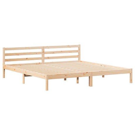 Bed Frame With Headboard 200X210 Cm Solid Wood Pine