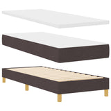 Box Spring Bed With Mattress & Led Dark Brown 80X200 Cm Fabric
