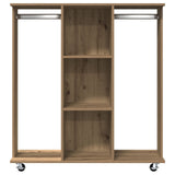Wardrobe With Wheels Artisan Oak 102X38X110 Cm Engineered Wood