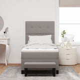Box Spring Bed With Mattress & Bench Grey 80X200 Cm Fabric
