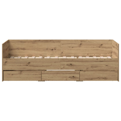 Daybed Artisan Oak Engineered Wood 90 X 200 Cm Durable Daybed