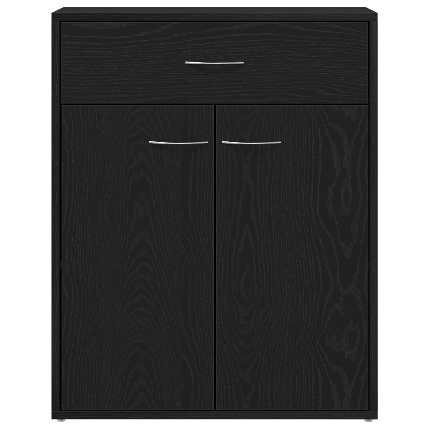 Black Oak Sideboard 60X30X75 Cm Made Of Engineered Wood