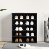 Shoe Cabinet In Black Oak - 60X35X70 Cm, Made Of Engineered Wood