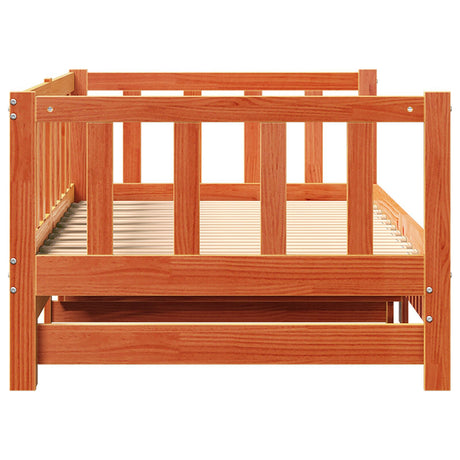 Pull-Out Day Bed Without Mattress Wax Brown 2X(90X190) Cm
