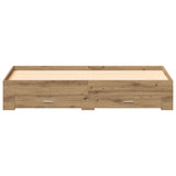 Bed Frame With Drawers Artisan Oak 180X200 Cm Engineered Wood