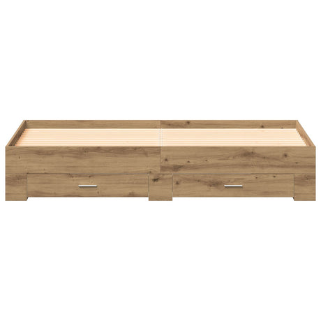Bed Frame With Drawers Artisan Oak 180X200 Cm Engineered Wood