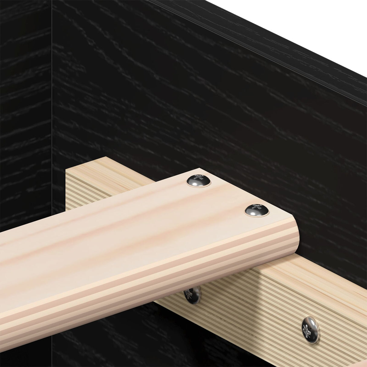 Bed Frame With Drawers Black Oak Engineered Wood 140 X 190 Cm