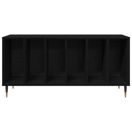 Record Cabinet Black Oak 100X38X48 Cm Engineered Wood