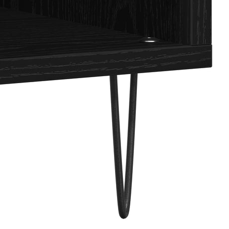 Record Cabinet Black Oak 84.5X38X90 Cm Engineered Wood