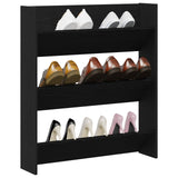 Wall Shoe Cabinet - Black Oak, 80X18X90 Cm, Made From Engineered Wood