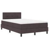 Box Spring Bed With Mattress & Led Dark Brown 120X190 Cm Fabric
