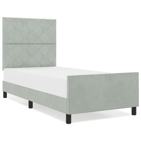 Bed Frame Light Grey 90X200 Cm Velvet