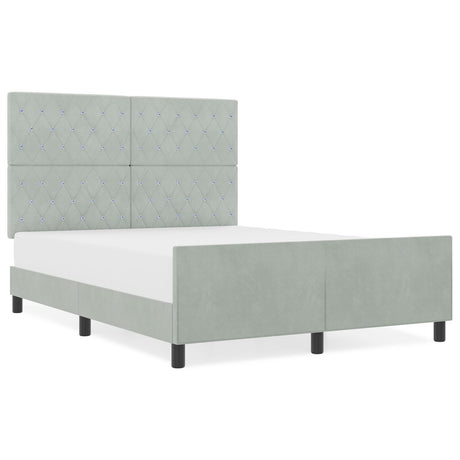 Bed Frame Light Grey 140X190 Cm Velvet