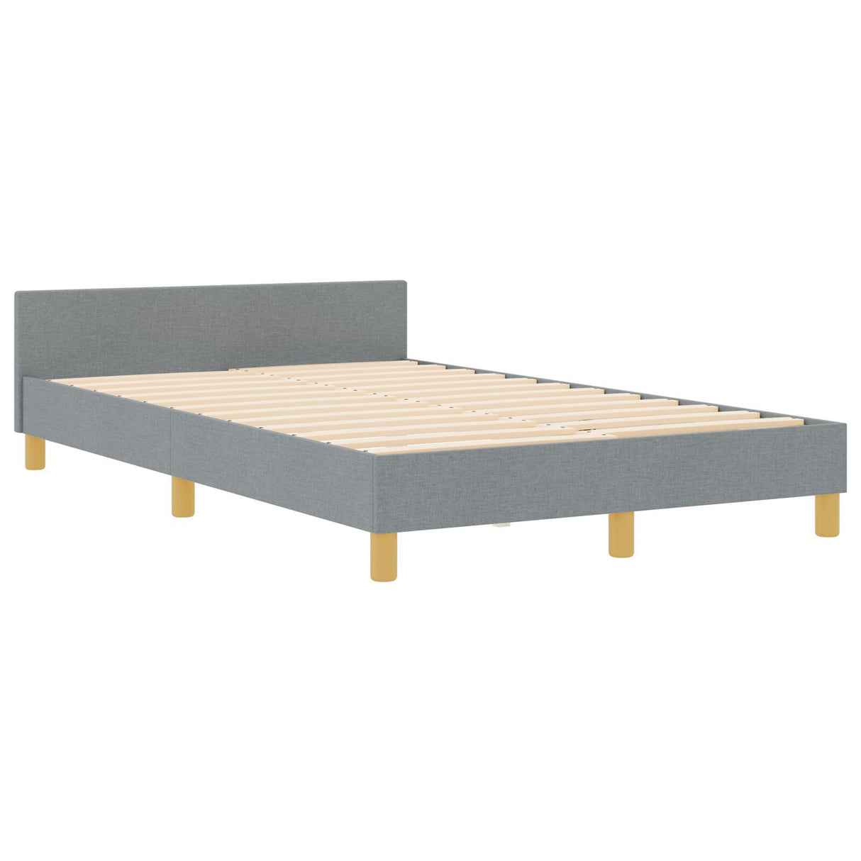 Bed Frame Light Grey 120X200 Cm Fabric