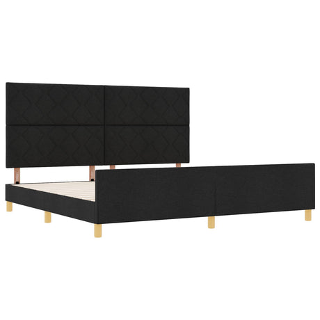 Black Fabric Bed Frame 200X200 Cm