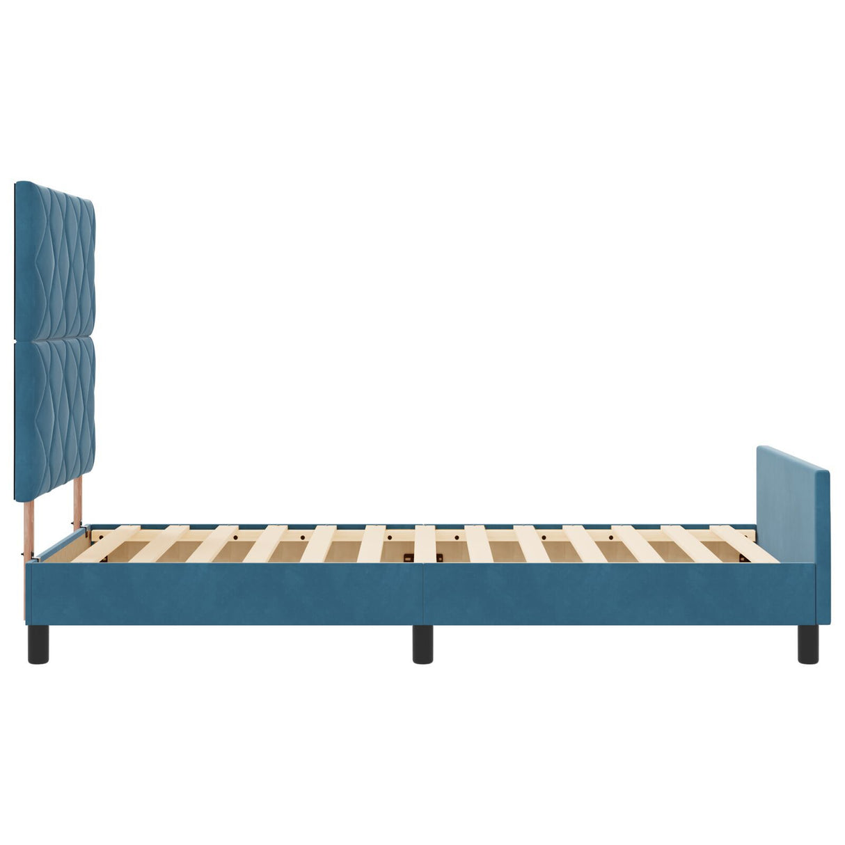 Bed Frame Dark Blue 90X200 Cm Velvet
