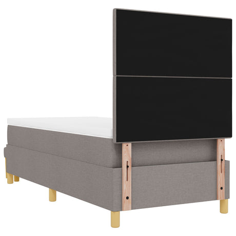 Box Spring Bed With Mattress & Bench Taupe 80X200 Cm Fabric