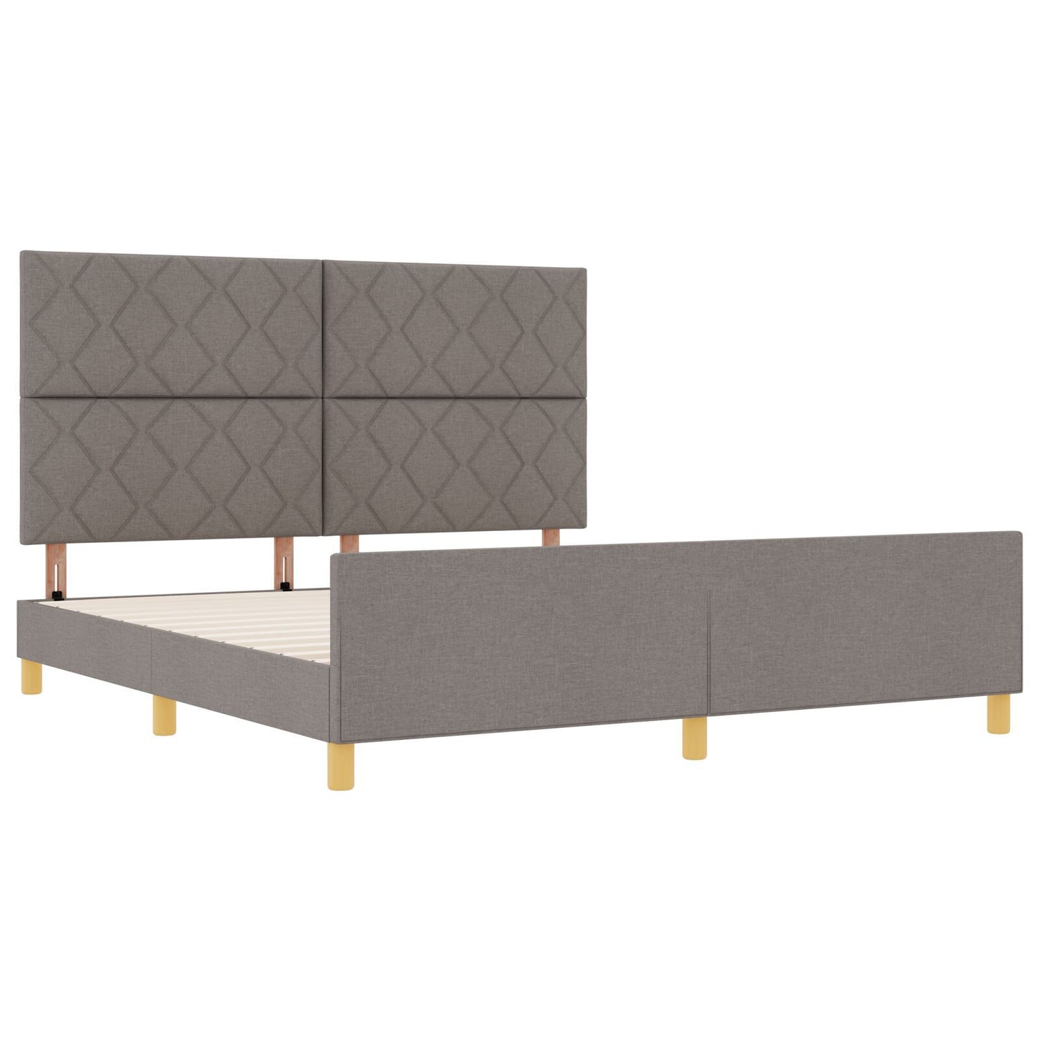 Bed Frame In Taupe, 180X200 Cm, Fabric