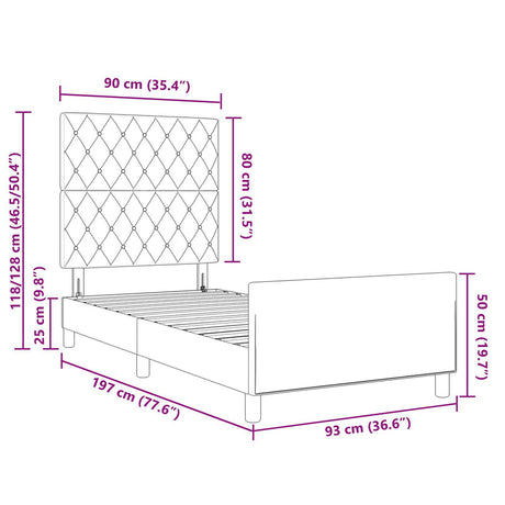 Bed Frame Dark Green 90X190 Cm Velvet